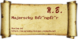 Majerszky Böngér névjegykártya